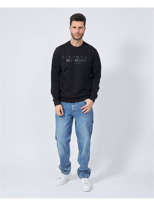 Sweat-shirt à col ras du cou Richmond X pour homme avec logo RICHMOND X | UMP25005FEBLACK